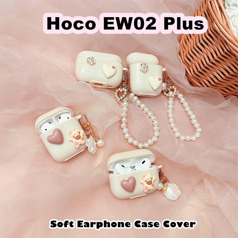 สําหรับ Hoco EW02 Plus Case Cream การ์ตูนซิลิโคนอ่อนนุ่มหูฟังกรณีปลอกฝาครอบ