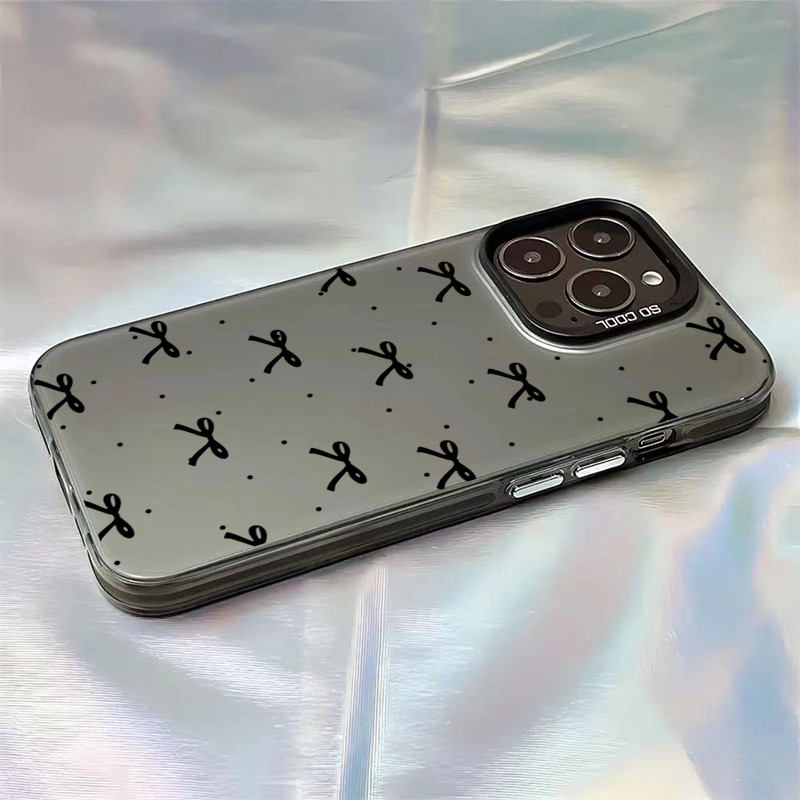 เคสไอโฟน11/13/16 Pro Max แฟชั่น ลวดลาย กันกระแทก Case For iPhone 11 12 13 14 15 Pro Max XR XS X 7 8 PLUS โบว์สีดำ ราคา ถูกที่สุด ดีลบีเคเค แกลเลอรีภาพที่ 3