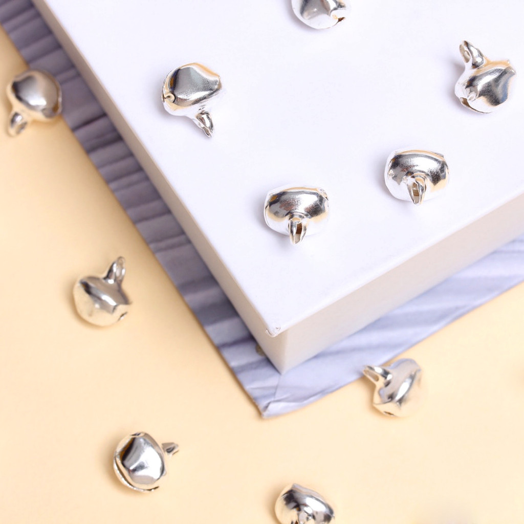 6-12 มม.กระดิ่งเหล็กคริสต์มาสกริ๊งจี้ 10-50 ชิ้น DIY เครื่องประดับอุปกรณ์ตกแต่งวัสดุ