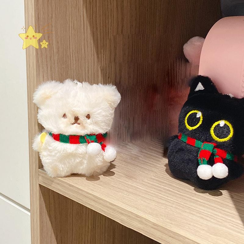 [JBTH] คริสต์มาสแมวน่ารักตุ๊กตาตุ๊กตาของเล่นจี้กระเป๋ารถแขวนตกแต่งเครื่องประดับของขวัญ [JB]
