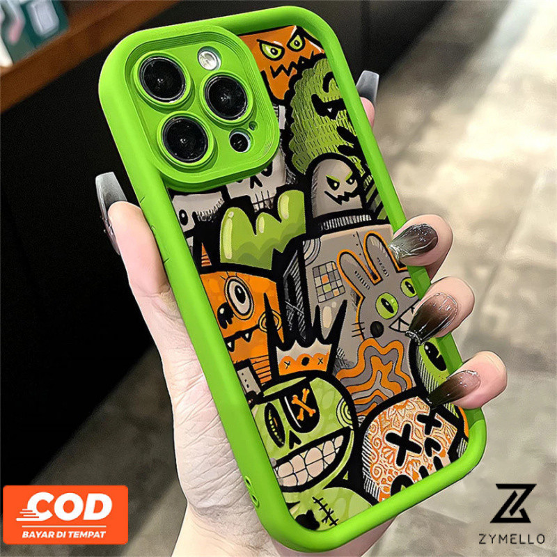 case for OPPO Reno12 F 5G Reno 12 5G Reno12 Pro 5G Reno11 F 5G Reno 11 5G Reno 10 5G Reno 8T 5G Reno 8T 4G Reno 8Z 5G Reno 7Z 5G Reno7 Reno8 Reno4 C53 Reno5 realme C65 C61 C55หมายเหตุ50หมายเหตุ60สีเขียวหุ่นยนต์มอนสเตอร์กันกระแทก TPU โทรศัพท์สำหรับโทรศัพท์