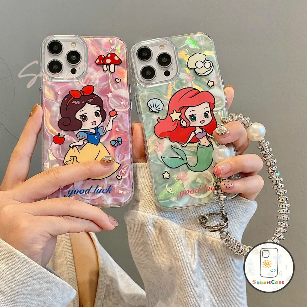 เคสไอโฟนXR เคส IPhone 12 13 14 11 16 15 Pro Max 7 6 6s 8 Plus X XR XS Max SE 2020 เจ้าหญิง นางเงือก แฟชั่น ระลอกน้ำ เคส