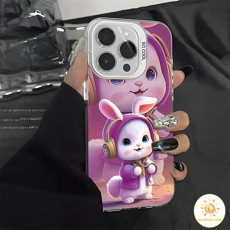 🔥GOOD🔥 เคส iPhone เรียบง่ายสไตล์อะนิเมะกระต่ายแฟชั่น 3 มิติ ไอโฟน11 For iPhone12 13 14 15 16 Pro MAX X XS XR XS 7 8Plus