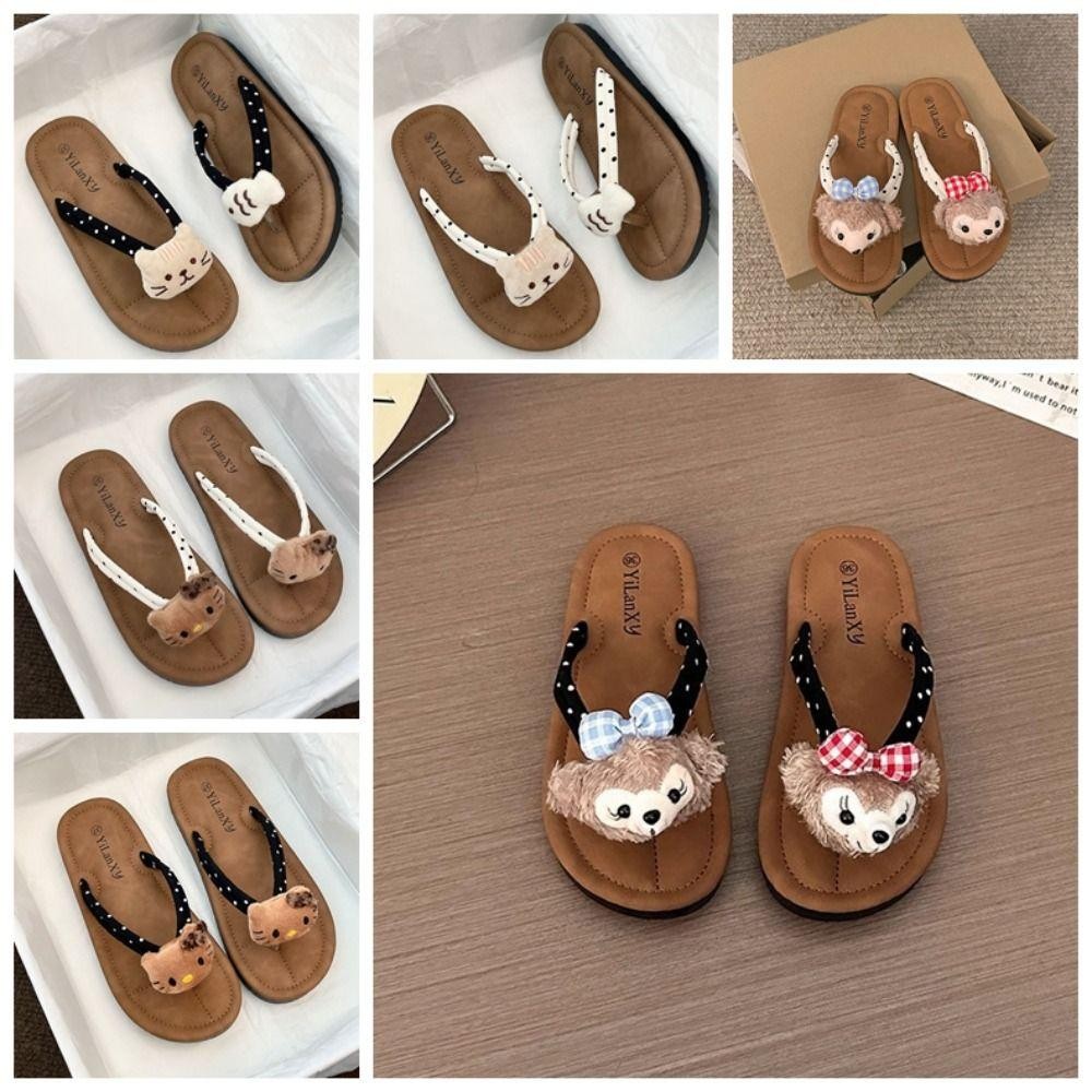 Tumzap Sherry May Flip Flops, Push Doll Anti Slip Beachwear Flip Flops,จุดด้านล่างนุ่มการ์ตูนคลิปนิ้วเท้ารองเท้าแตะผู้หญิงชายหาดวันหยุด
