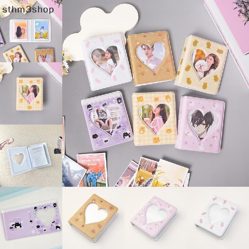 [STHM]Kpop Card Binder ชื่อการ์ดหนังสือ Photocard ผู้ถือหมีน่ารักอัลบั้มรูป 3 นิ้วหัวใจรัก Hollow รูปภาพกรณี MLLS