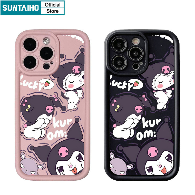 Suntaiho เคสไอโฟน Aestheticน่ารักปลอกKuromiรูปแบบเคสโทรศัพท์สําหรับIphone 16 15 14 13 12 11 Pro Max IP 7 8 Plus Iphon X Xs XR Xs Maxซิลิคอนนุ่มพรีเมี่ยมกันกระแทกปกหลัง
