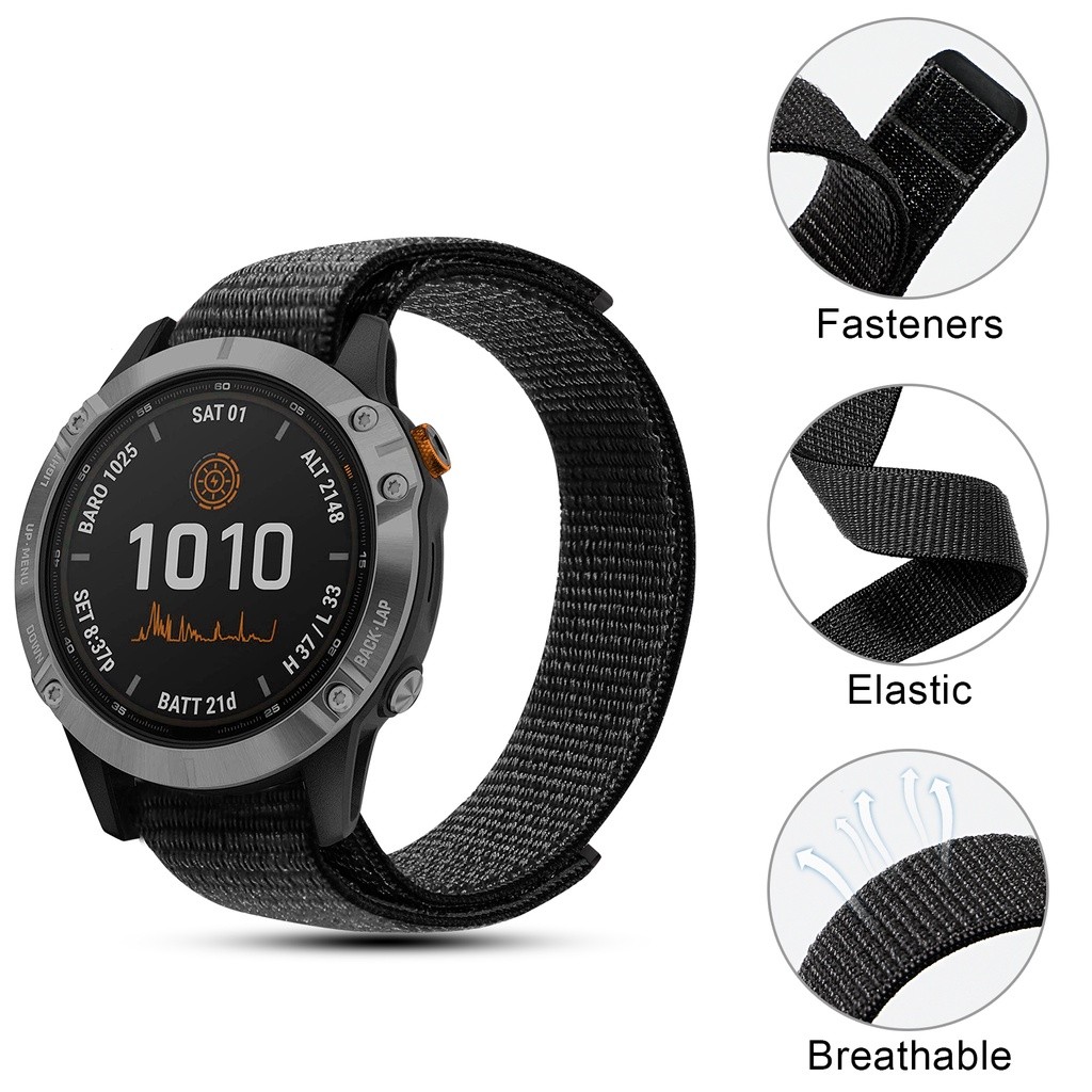20 22 26 มม.สายไนลอนสําหรับ Garmin Fenix 8 E 7 7S 7X 6S 6X 6 Pro 5X 5 5S 3HR Instinct 2 2X 2S Enduro 3 2 Forerunner 965 945 935 S60 S62 Quickfit Band