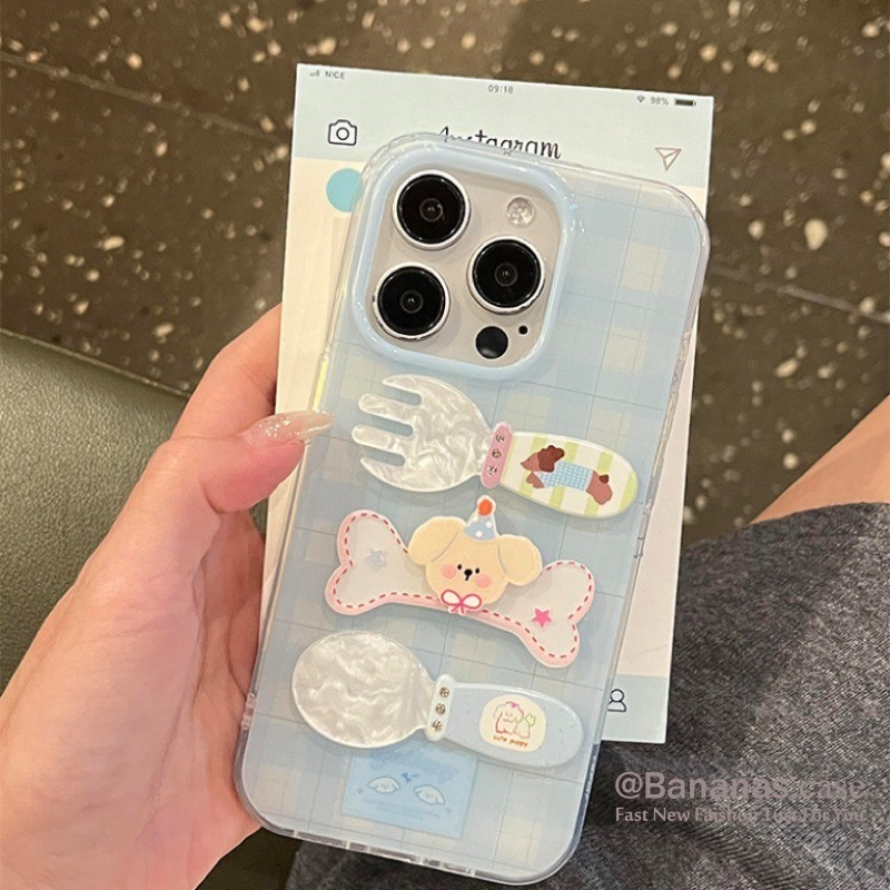 Iphone 16 15 14 13 12 11 Pro Max X Xr Xs Max 7 8 Plus SE2020 เคสโทรศัพท์น่ารักสวมใส่หมวกวันเกิดสุนัขคู่ Clear Soft ฝาหลัง