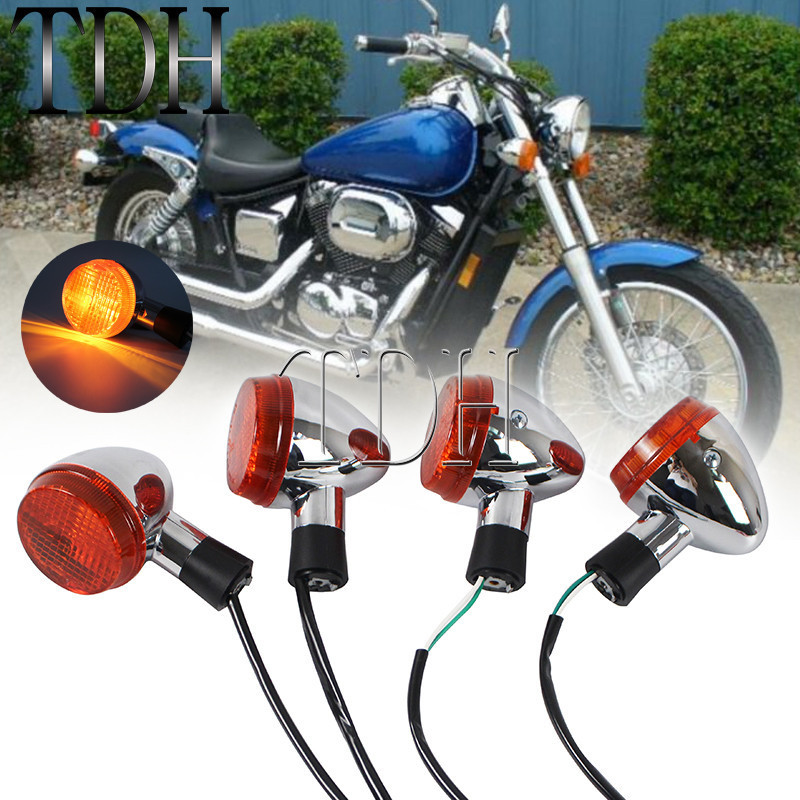 TH 2 Pair Front Rear Blinker Lamp Turn Signal Indicator Light For Honda Shadow VT 400 750 VT750 04-0
