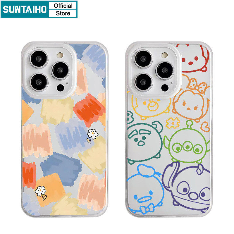 Suntaiho เคสไอโฟน ความงาม Graffiti อะนิเมะรูปแบบ Clear Frosted สําหรับ Iphone 16 15 14 12 13 11 Pro Max IP 7 8 Plus Iphon X Xs XR Xs Max TPU ซิลิคอนนุ่มพรีเมี่ยมกันกระแทกปกหลัง