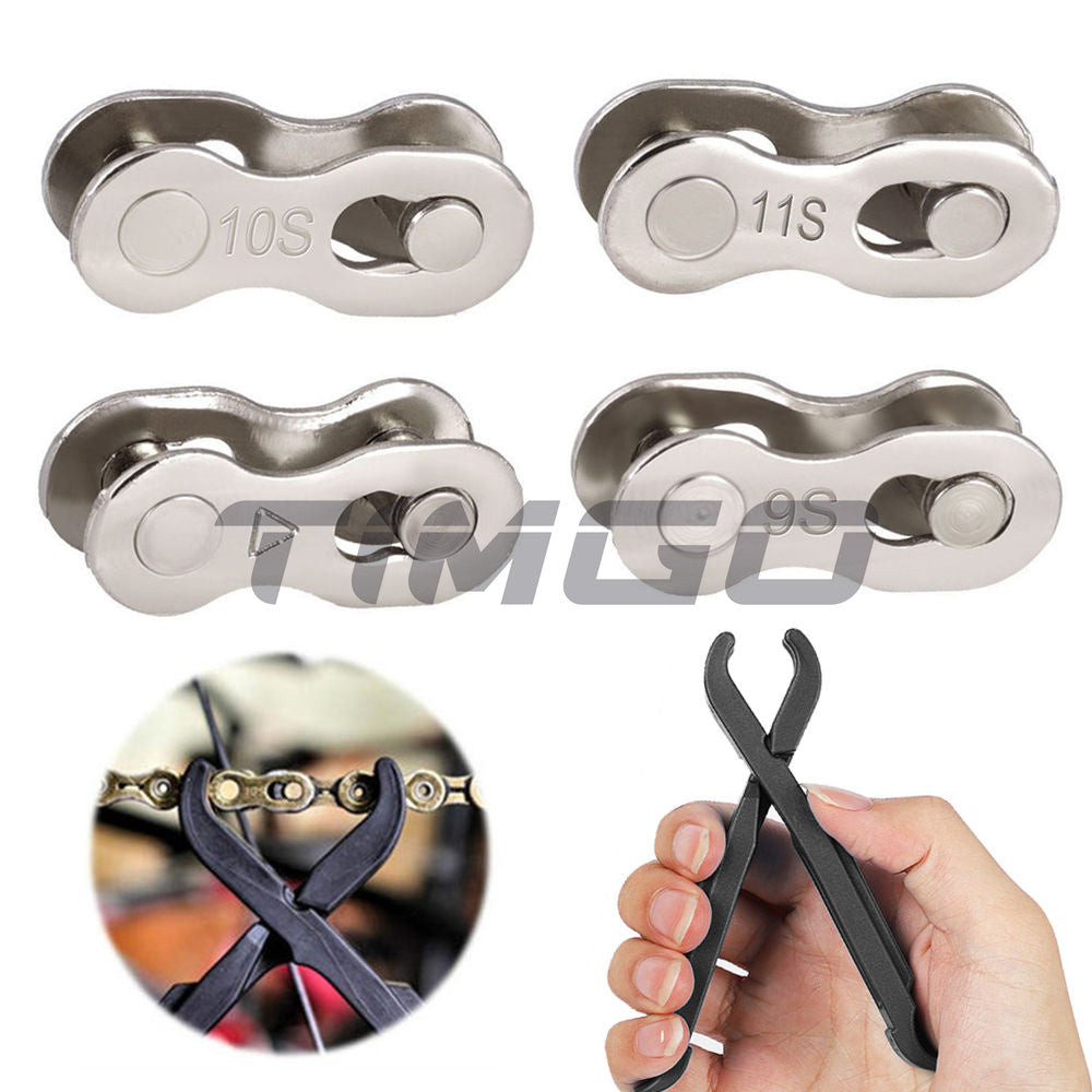 2คู่MTBจักรยานเสือหมอบ6/7/8/9/10/11โซ่ความเร็วMaster Missing Link Connector Quick Release Joint Chain Removerและยางคันโยกขี่จักรยานเครื่องมือ