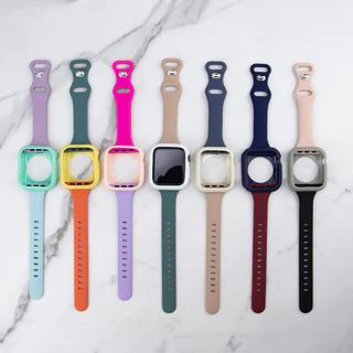 เคสซิลิโคนแบบนุ่ม + สายรัด สําหรับ แอปเปิล ดู 46 41 45 40 44 42 38 มม. ฉันดู ชุด 10 9 8 7 6 กับ 5 4