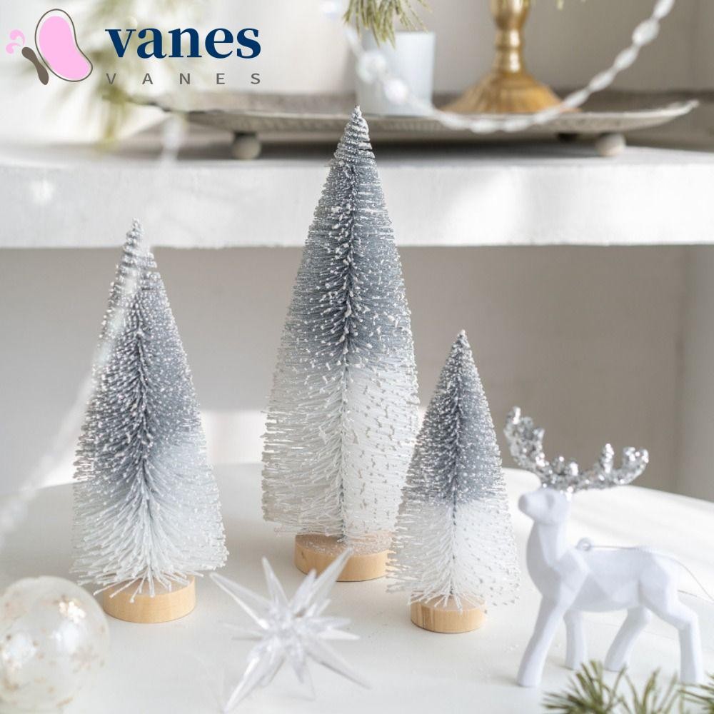 Vanes1 Christmas Small Snowy Tree, 15/20/25cm Mini Flocked Christmas Tree, Photography Prop Plastic Handmade Festival ต้นสนเทียมปีใหม่