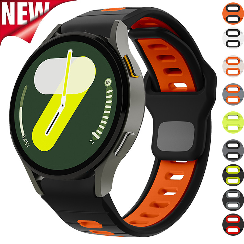 สายซิลิโคนสําหรับ Samsung Galaxy watch 7 6 5 4 40 มม.44 มม.สําหรับ Galaxy watch 6 classsic 43 มม.47 มม.นาฬิกา 5 Pro 45 มม.นาฬิกาอุปกรณ์เสริม