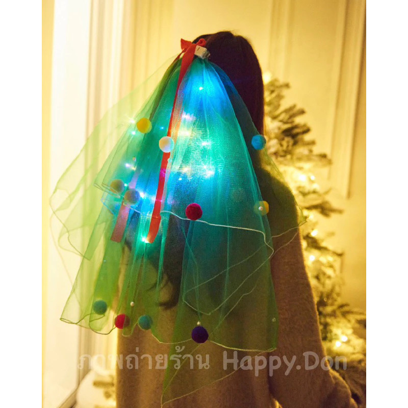 โดพามีน ลูกบอลผมหลากสี ผ้าคลุมศีรษะคริสต์มาส ที่คาดผมคริสต์มาส ปาร์ตี้ปีใหม่ ป่านางฟ้าสุดเจ๋ง อุปกรณ์ประกอบฉากถ่ายรูป