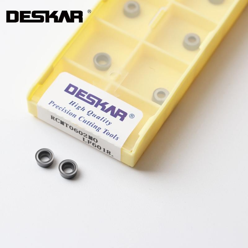 10pcs DESKAR RCMT0602MO LF6018 คาร์ไบด์แทรก สําหรับกลึงเครื่องมือ 100% original