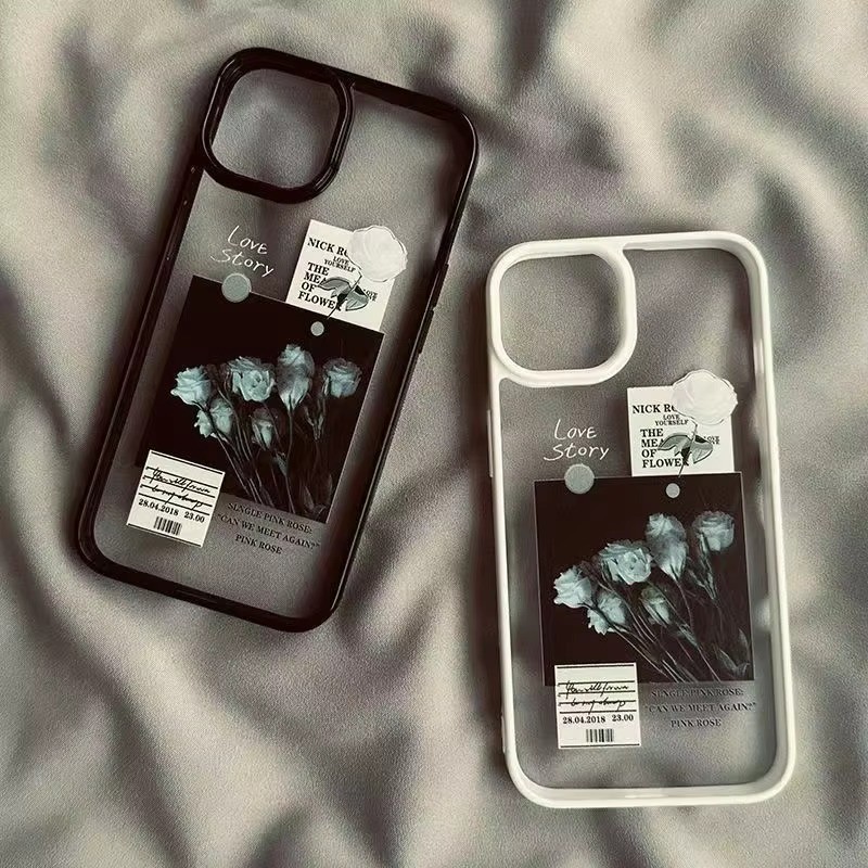 SAMSUNG ปลอกสําหรับsamsung A05 A05S A35 A15 A55 A06 A16 A12 A54 A52 A34 5G A32 Insแท็กลมRoseซิลิโคนกันกระแทกปกแข็ง