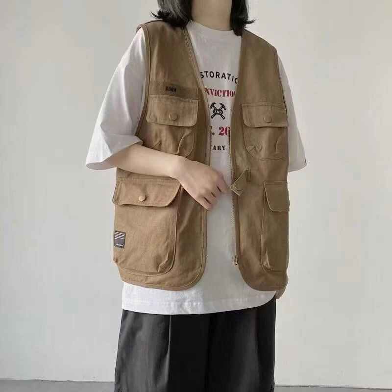 เสื้อกั๊กผู้ชาย แคมป์ปิ้ง แขนกุด มีซิปหน้า เดินป่า เที่ยวเขา Camping vest thumbnail 8