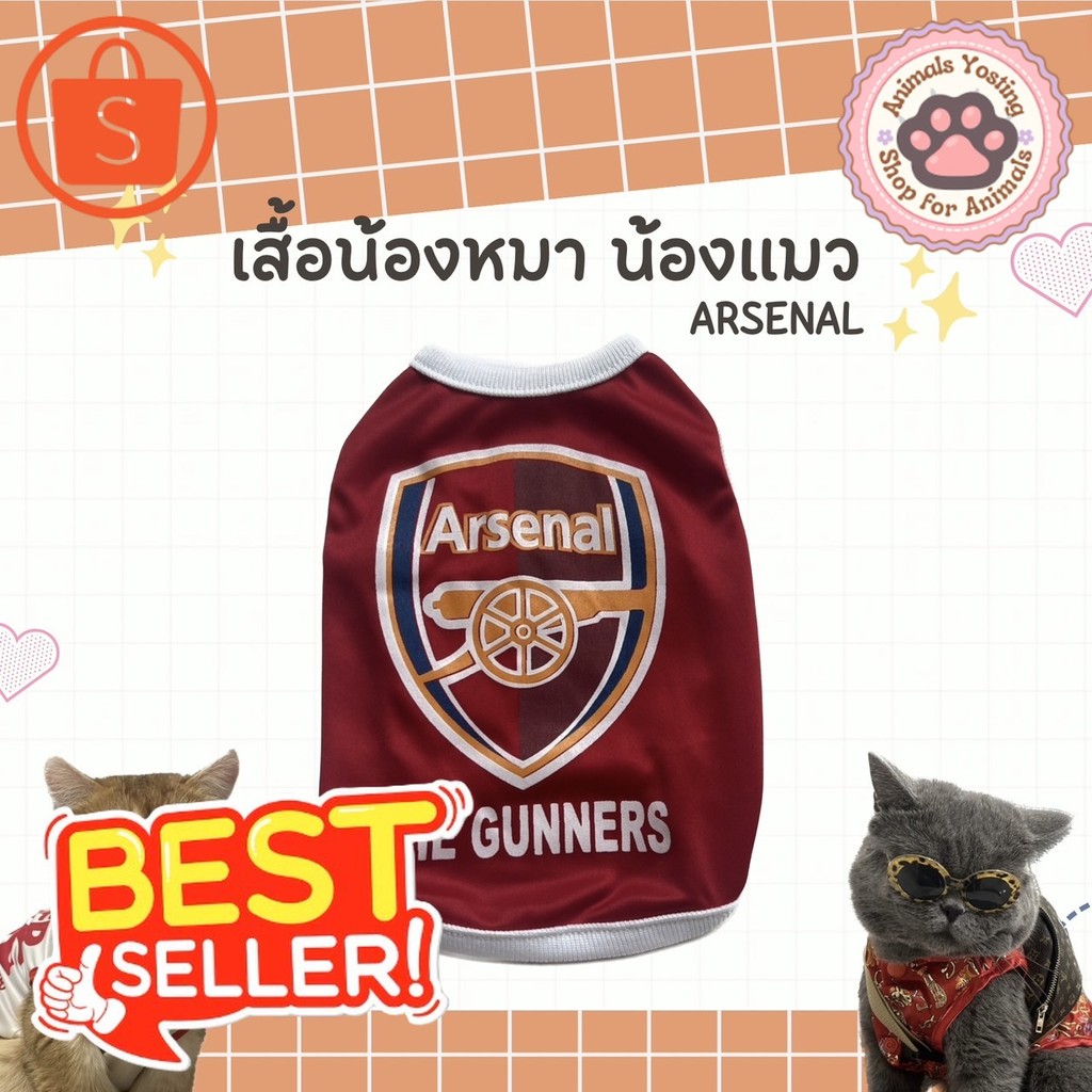 Animals Yosting_เสื้อหมา เสื้อแมว ลายทีมฟุตบอล (เบอร์ 1-6) ลายกีฬา เสื้อผ้าสัตว์เลี้ยง แกสบี้ กระต่าย เสื้อผ้าแฟชั่น ผ้า