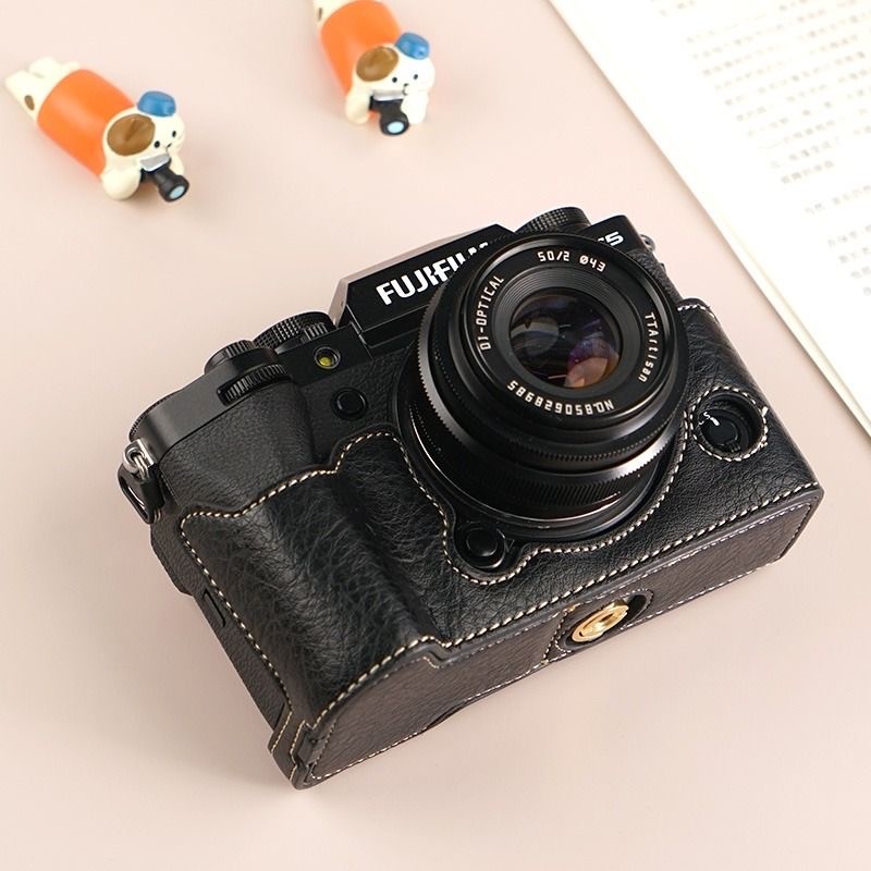 สําหรับ Fuji XT50 กระเป๋ากล้องหนังทําด้วยมือกล้องครึ่งสําหรับ Fujifilm X-T50 XT-50