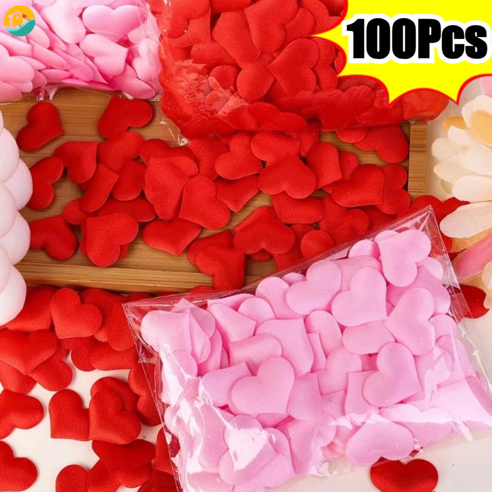 100ชิ้น/ถุง3ง ฟองน้ํารูปหัวใจสีแดงสีชมพูโยนกลีบสําหรับงานแต่งงานวันวาเลนไทน์บ้านโรแมนติกบรรยากาศตกแต่ง