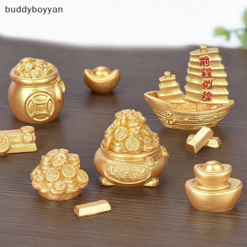 Bbth Feng Shui มงคล Fa Cai เงินต้นไม้ทอง Ingot กระเป๋า Lucky Fortune เทศกาลฤดูใบไม้ผลิ Mascot เดสก์ท็อปเครื่องประดับรถบ้าน Decor Craft Vary