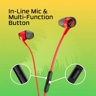 Hyperx Cloud Earbuds II 2 หูฟังสําหรับเล่นเกมพร้อมไมโครโฟน Immersive แบบมีสายหูฟังชนิดใส่ในหูสําหรับโทรศัพท์ PS4 PS5 Xbox Series