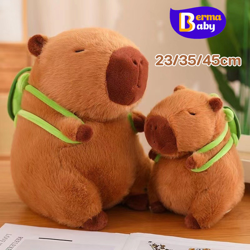 Berma Baby ตุ๊กตาคาปิบาร่า capybara ตุ๊กตา 23/35/45cm พร้อมกระเป๋าเป้สะพายหลัง