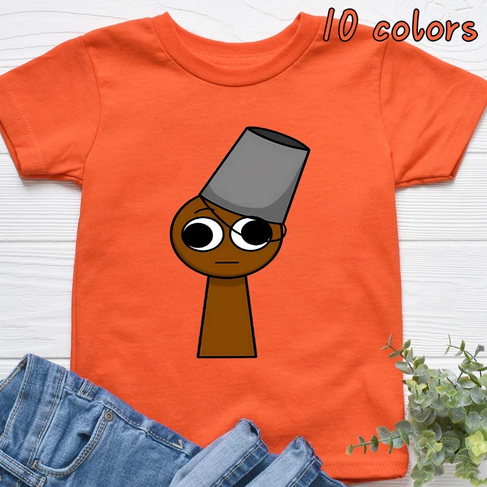 Incredibox Sprunki การ์ตูนพิมพ์เด็กรอบคอเสื้อยืด Rhythm กล่องเด็กแขนสั้น T เสื้อเสื้อผ้า