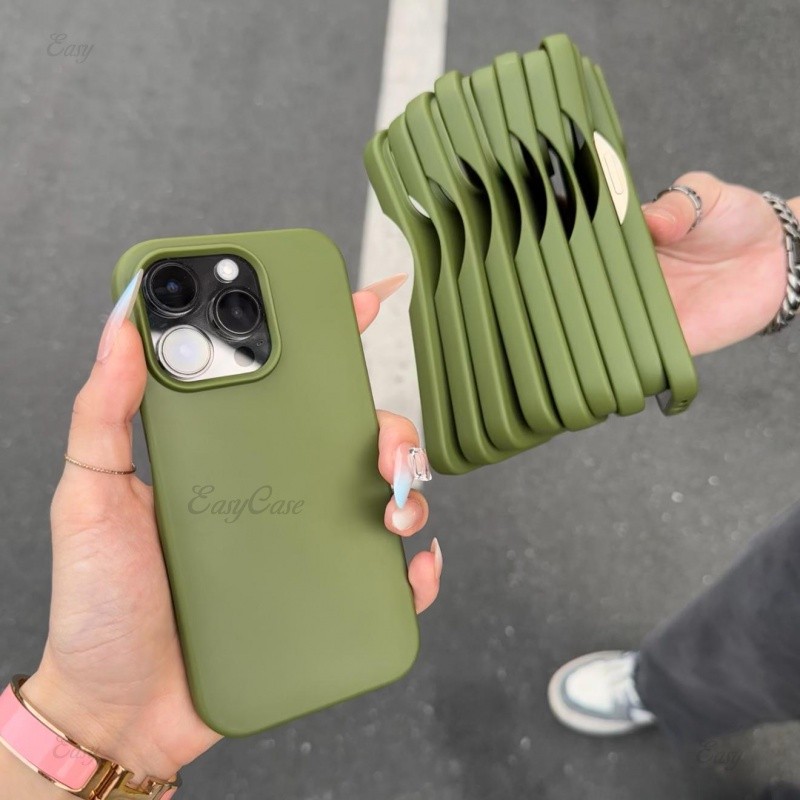 เคสง่าย ซูเปอร์ยอดนิยมสีทึบครึ่งผิวรู้สึกเคสโทรศัพท์สําหรับ ไอโฟน 16 15 14 13 12 มือโปร สูงสุด 16บวก ซิลิโคนนุ่มกรณีป้องกันการหล่นและกันลื่นปกหลัง