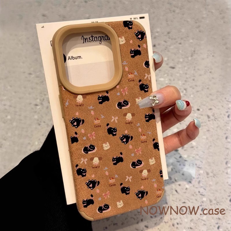 Iphone 16 15 14 13 12 11 Pro Max X XR XS Max 7 8 Plus INS น่ารักแมวและสุนัขเคสโทรศัพท์ปกอ่อน