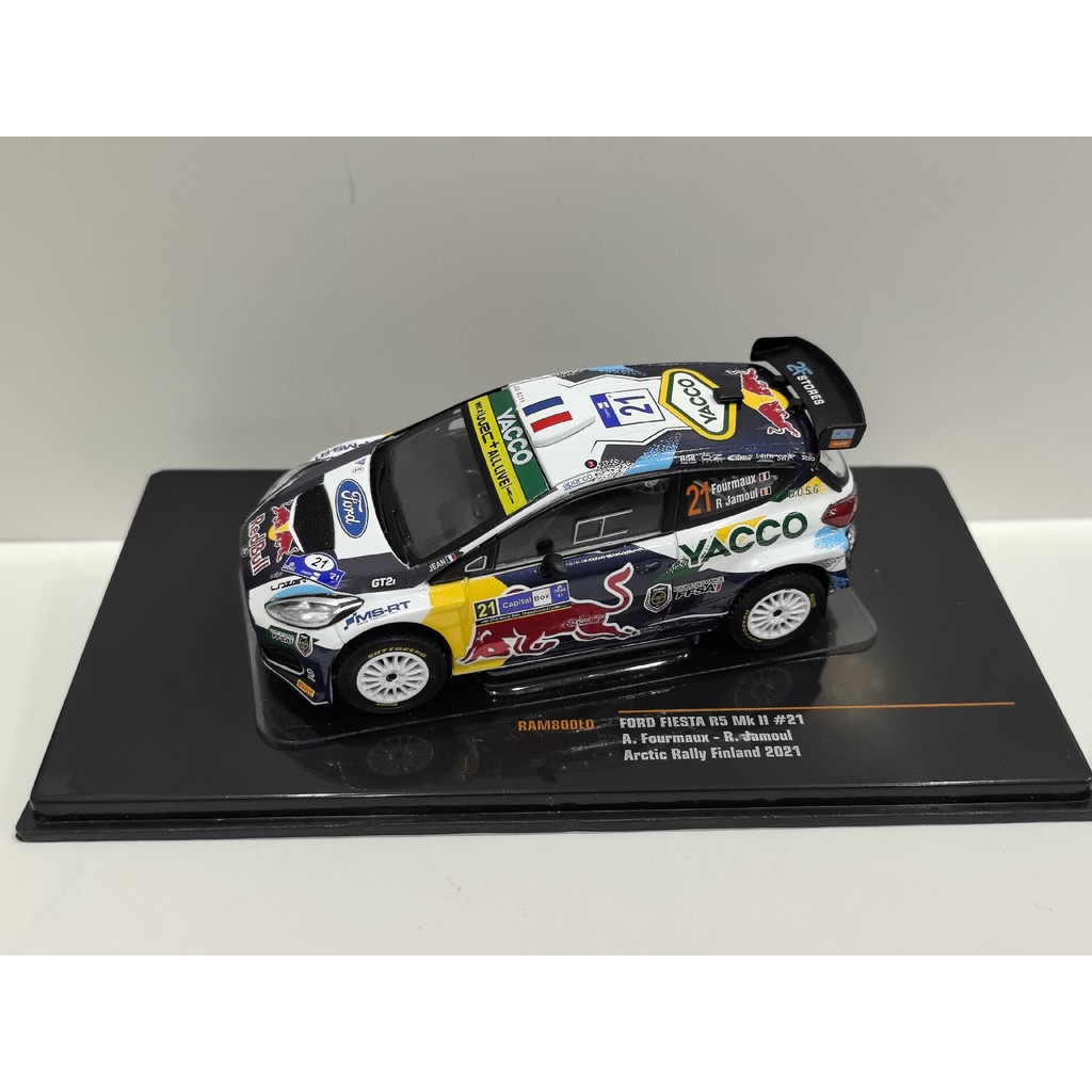 [สต๊อกพร้อม] IXO 1: 43 Ford Fiesta R5 #21 2021 Ford Racing Model Alloy จัดส่งฟรี SF Land Transport 3
