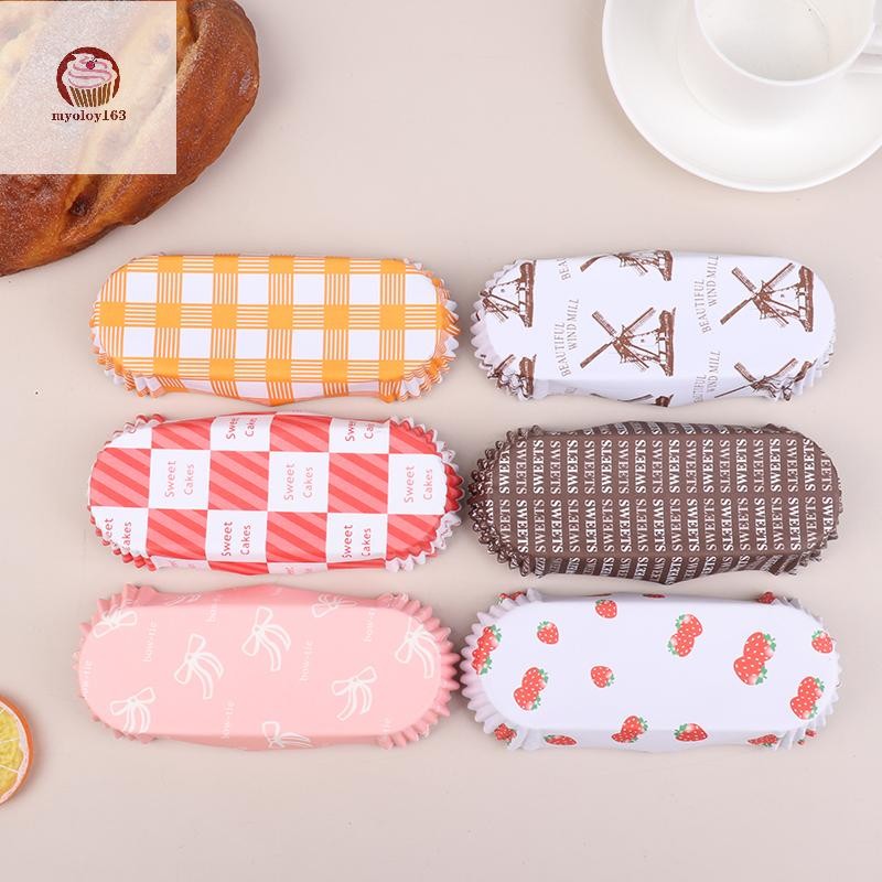 Myoloy 100 ชิ้นทิ้ง Cupcake Liners Greaseproof ถ้วยเบเกอรี่ Non-Stick กระดาษเบเกอรี่ถ้วยเรือรูปร่างเค้กกระดาษ Mufin Liners TH