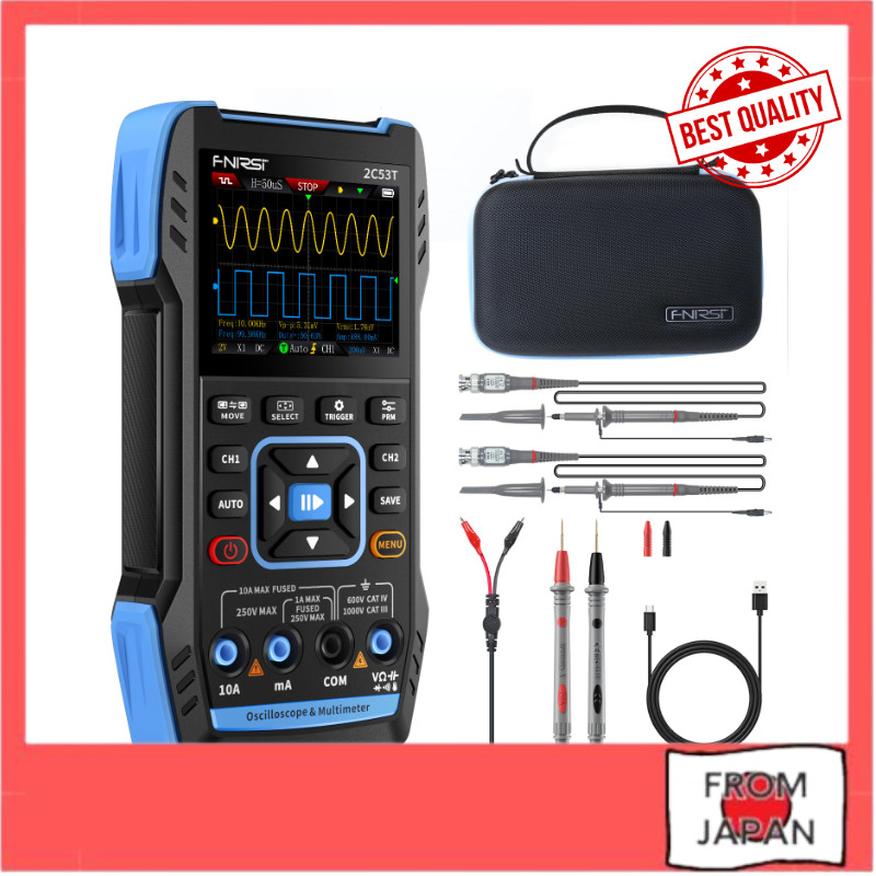 FNIRSI 2C53T ออสซิลโลสโคป 2ch แถบความถี่ 50MHz Y-T/โรล/X-Y อัตราการสุ่มตัวอย่าง 250MS/s 3 in 1 ออสซิ