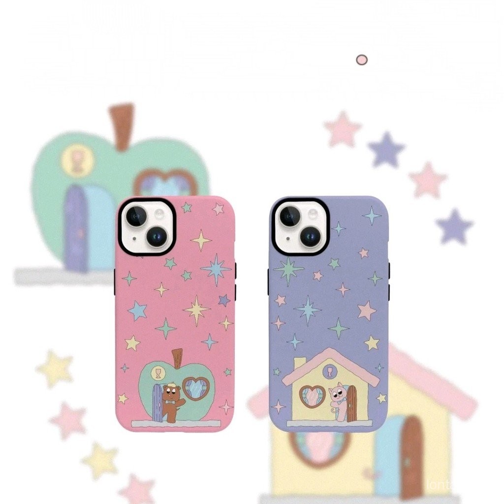 เคสโทรศัพท์ Star Apple House Kitten สำหรับ iPhone 16 Pro Max 13 Pro 12 Pro Max XS Max 15 Pro Max 14 