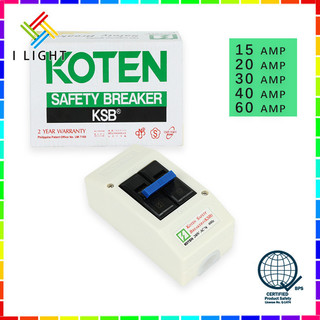 High quality flame retardant PVC KSB 2P Koten 15/20/30/40/60 AMP Air Circuit Breaker Plug-in Switch