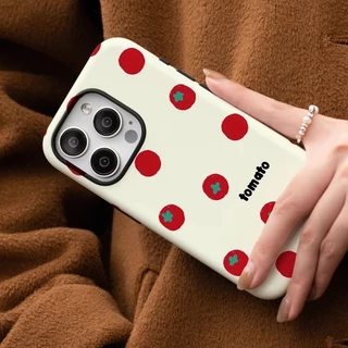 เคสโทรศัพท์มะเขือเทศแบบเต็มหน้าจอเข้ากันได้กับ iPhone 15 Pro Max, Apple 17 16 14 Plus 11/12/13 Pro Max, เคสป้องกันกันกระแทกใหม่