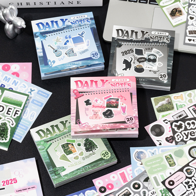 QOUZMO 20ชิ้น/ล็อตVINTAGEสําเนียงบันทึกภาพตัดปะสติกเกอร์ หนังสือวัสดุ[Daily diary Series]diyอุปกรณ์สมุดภาพไดอารี่เดคโคคาร์ฟต์สติกเกอร์เครื่องเขียน