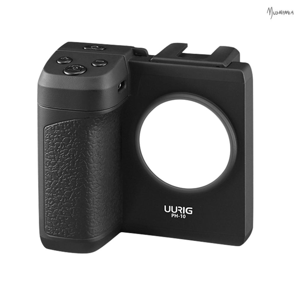 Uurig PH-10 ไร้สาย Handle Grip ที่วางโทรศัพท์ Stabilizer สําหรับสมาร์ทโฟน Vlog Selfie พร้อมรีโมทคอนโ