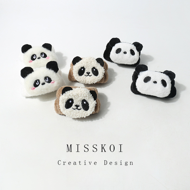 MISMEMO สายรัดข้อมือแพนด้าตุ๊กตาการ์ตูนล้างหน้าป้องกันความชื้นป้องกันน้ํากระเซ็นน่ารักสายรัดข้อมือที่ใช้งานได้จริงนุ่ม