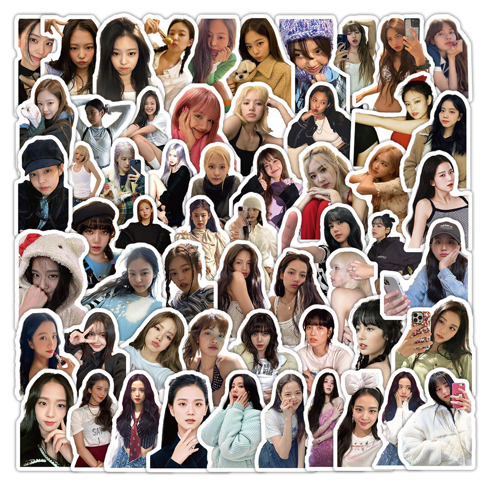 98-103pcs BP THE GIRLS DDU-DU สติกเกอร์ภาพ Washi เทป LISA JENNIE ROSE JISOO WORLD TOUR กันน้ํากระเป๋