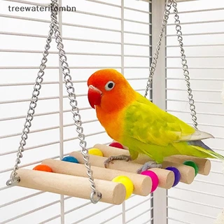 Tt 8 ชิ้นผสม Parrot Bird ของเล่น Parrot การฝึกอบรมของเล่นไม้ธรรมชาติ Parrot Swing Perch ของเล่นนก Cage Climb สัตว์เลี้ยงอุปกรณ์ mbn