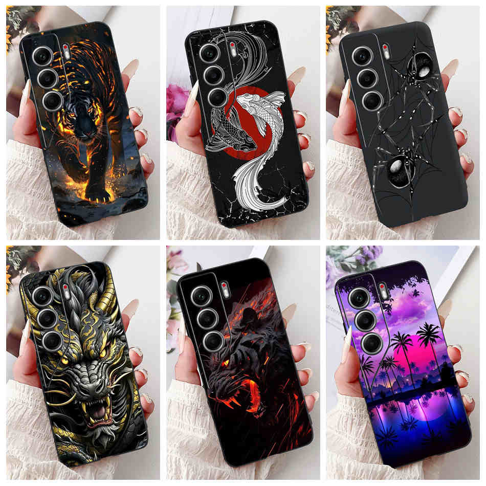 สําหรับ Tecno Camon 40 Pro 4G Camon40 CM5 CM6 แฟชั่น Cool Dragon Spider รูปแบบปลอก Camon 40Pro สีดําซิลิโคนนุ่มเคสโทรศัพท์