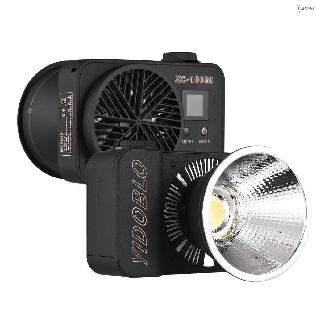 Yidoblo Mini Bi-Color Video Light 100W COB การถ่ายภาพ 2700K-7500K หรี่แสงได้ 10 FX Effects APP การถ่