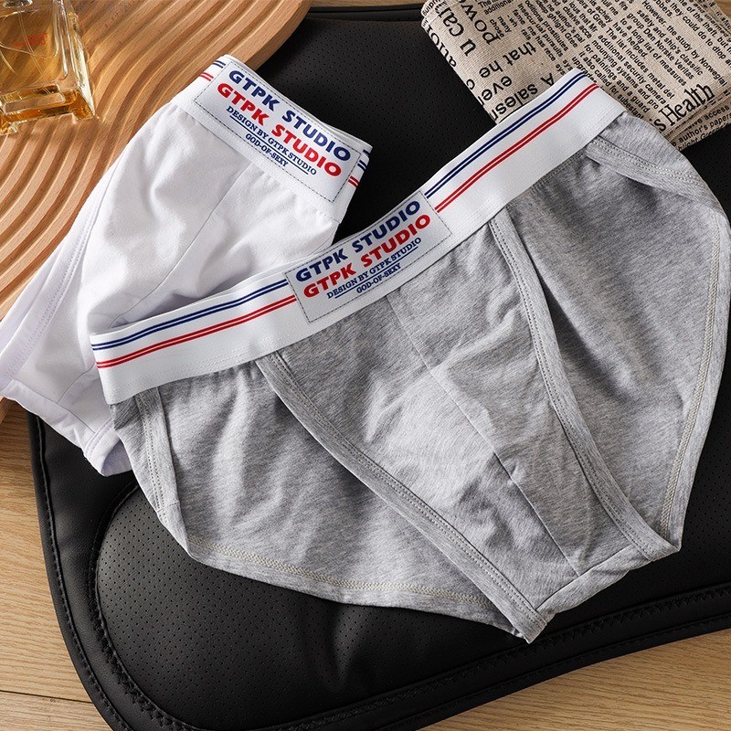 ใหม่กางเกงผู้ชายผ้าฝ้ายระบายอากาศกลางเอวกางเกงผ่าสูง - รูปที่ 3