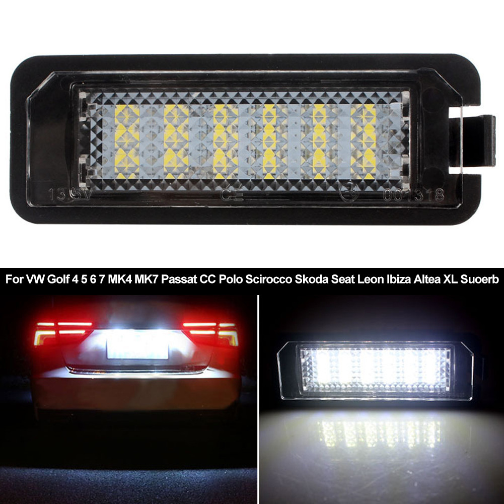 Hw1 1PC ไฟป้ายทะเบียนรถยนต์หลอดไฟ LED Auto DC 12V อุปกรณ์เสริมสําหรับ VW Golf 4 5 6 7 MK4 MK7 Passat
