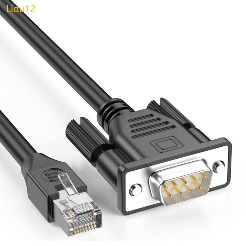 Lidu12 RJ45 8P8C Ethernet to DB9 RS232 ควบคุมสาย Serial Port Extension สายไฟ