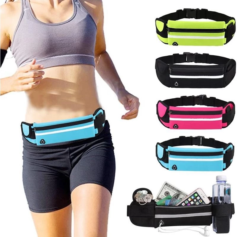 เข็มขัดวิ่งกันน้ําสําหรับผู้หญิงและผู้ชาย,แพ็คแฟนนี่กีฬาป้องกันเหงื่อพร้อมแถบสะท้อนแสง,กระเป๋าคาดเอวปรับได้สําหรับเดินป่า,ยิม,ท่องเท