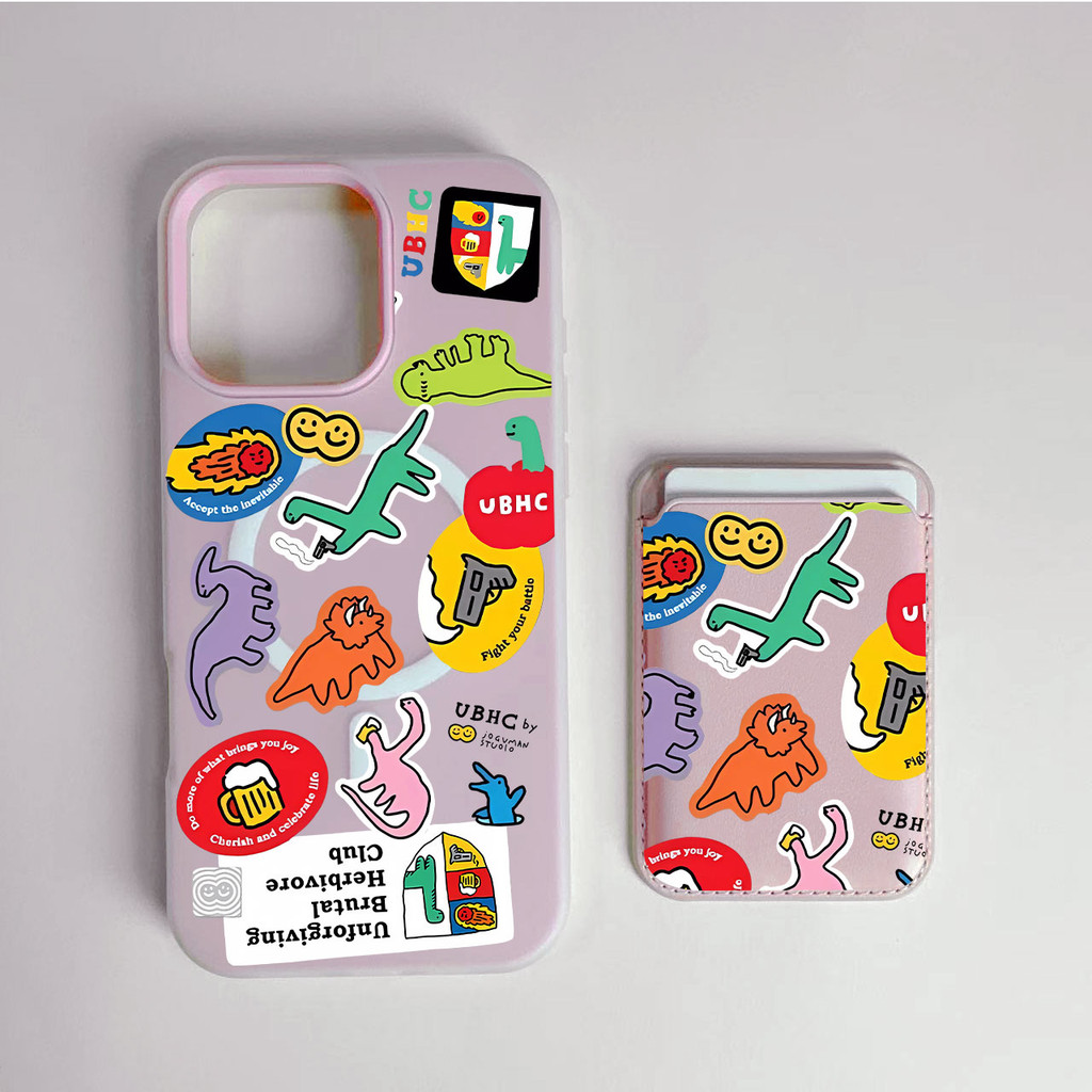 Candy สีไดโนเสาร์รูปแบบ 2 ใน 1 ปลอกกันกระแทกเหมาะสําหรับ Iphone 12promax 16pro 16promax 11 13 14 15 pro max ผู้หญิงปลอกฝาหลัง 14promax 16plus