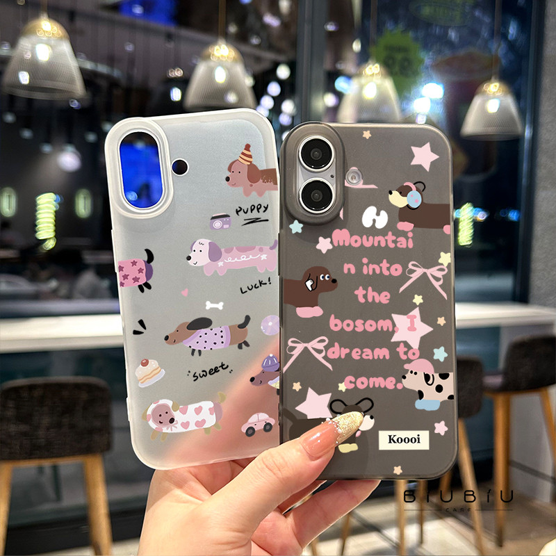เข้ากันได้กับ iphone 16 Pro Max 15 Casing A dog Wear headphones 11 12 13 14 Pro 7 8 Plus X XR XS Max